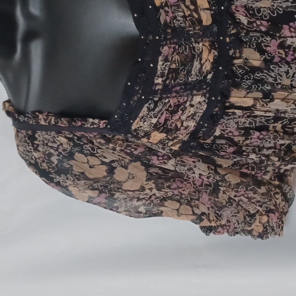 Free People More Than A Feeling Tunic Black Multi-Color Floral. Size XS - Picture 9 of 16